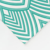 Blauwgroen groene kunst deco vis roze monogram naa fleece deken (Hoek)