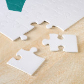 Blauwgroen groene liefde graffiti legpuzzel (Zijkant)