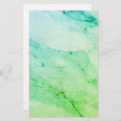 Blauwgroen groene marmer, abstract waterverf patro briefpapier (Voorkant / Achterkant)