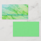 Blauwgroen groene marmer, abstract waterverf patro visitekaartje (Voorkant / Achterkant)