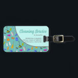 Blauwgroen groene MinimalHouse schoonmaakservice Bagagelabel<br><div class="desc">Blauwgroen groene MinimalHouse schoonmaakservice</div>