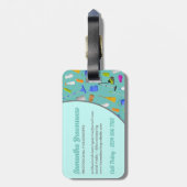 Blauwgroen groene MinimalHouse schoonmaakservice Bagagelabel (Achterkant verticaal)