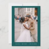 Blauwgroen groene minimalistische elegante foto br kaart (Voorkant)