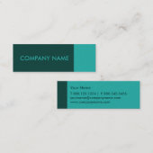 Blauwgroen groene moderne mini visitekaartje (Voorkant / Achterkant)