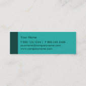 Blauwgroen groene moderne mini visitekaartje (Achterkant)