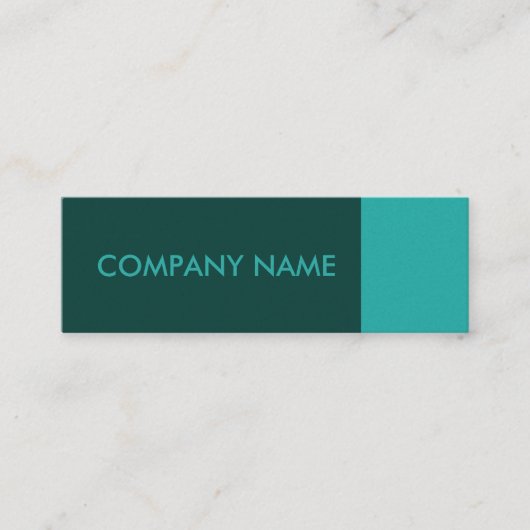 Blauwgroen groene moderne mini visitekaartje (Voorkant)