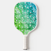 Blauwgroen groene mozaïekbloem van het leven angst pickleball paddle (Achterkant)