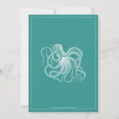 Blauwgroen-groene nautische octopus verjaardagsfee kaart (Achterkant)