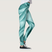 Blauwgroen groene octopus-Waterverf Leggings (Rechts)
