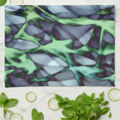 Blauwgroen groene Oranje gouden rode Abstracte kun Theedoek (Gevouwen)