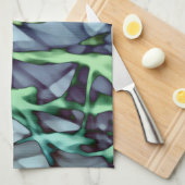 Blauwgroen groene Oranje gouden rode Abstracte kun Theedoek (Quarter Fold)