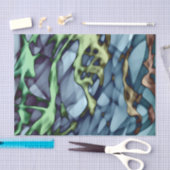 Blauwgroen groene Oranje gouden rode Abstracte kun Tissuepapier (Craft)