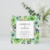 Blauwgroen groene Paarse moderne Waterverf Kaart (Staand voorkant)