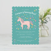 Blauwgroen Groene Pastel Rainbow Unicorn Birthday  Kaart (Staand voorkant)