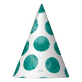 Blauwgroen Groene Polka Dots Pattern Waterverf Abs Feesthoedjes (Links)