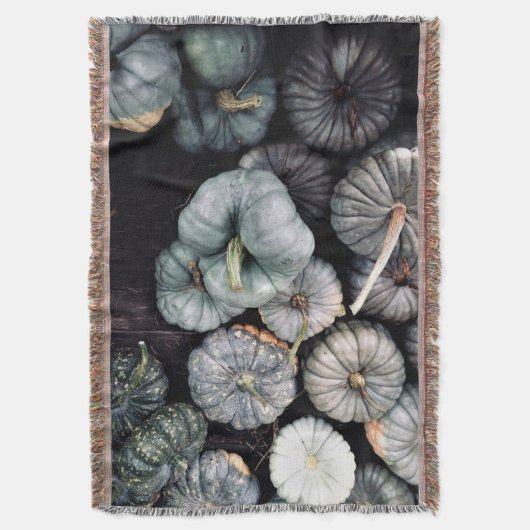 Blauwgroen groene pompoen deken (Voorkant Verticaal)