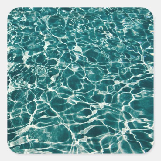 Blauwgroen Groene Pool Patroon Vierkante Sticker (Voorkant)