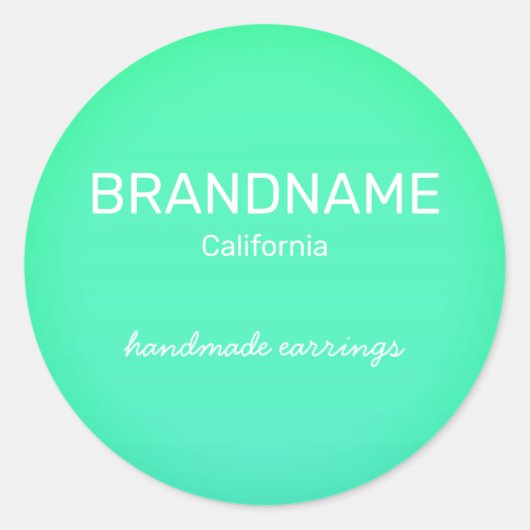 Blauwgroen Groene Rainbow Kleurverloop Verpakkings Ronde Sticker (Voorkant)