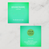 Blauwgroen Groene regenboogkleurige verloopweergav Vierkante Visitekaartje (Voorkant / Achterkant)