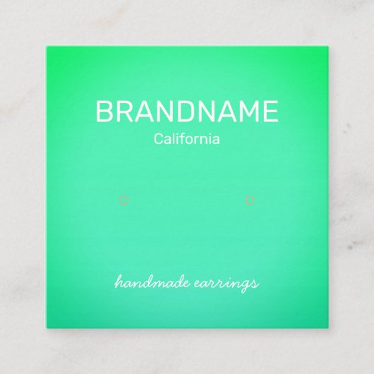 Blauwgroen Groene regenboogkleurige verloopweergav Vierkante Visitekaartje (Voorkant)