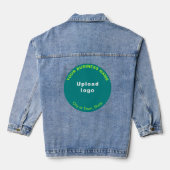 Blauwgroen Groene Ronde Zakelijk Merk op Vrouwen Denim Jacket (Achterkant)
