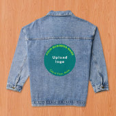 Blauwgroen Groene Ronde Zakelijk Merk op Vrouwen Denim Jacket