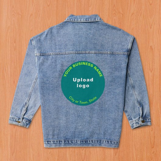 Blauwgroen Groene Ronde Zakelijk Merk op Vrouwen Denim Jacket