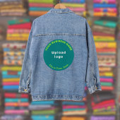 Blauwgroen Groene Ronde Zakelijk Merk op Vrouwen Denim Jacket