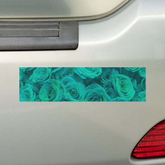 Blauwgroen groene rozen, blauwgroen bloemen bumpersticker (Op auto)
