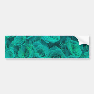Blauwgroen groene rozen, blauwgroen bloemen bumpersticker