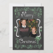 Blauwgroen groene scrollers Gepersonaliseerd de Ka Feestdagenkaart (Voorkant)