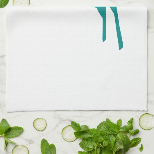 Blauwgroen groene sneeuwski theedoek (Gevouwen)