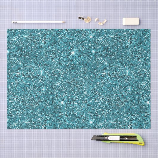 Blauwgroen Groene Sparkle Glitter Tissuepapier (Craft)