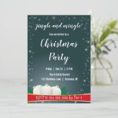 Blauwgroen groene sparkle Jingle Mingle kerstparty Kaart (Staand voorkant)