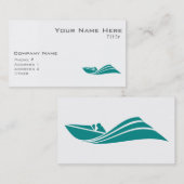 Blauwgroen groene speedboot visitekaartje (Voorkant / Achterkant)