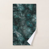 Blauwgroen groene steen abstract bad handdoek (Handdoek)