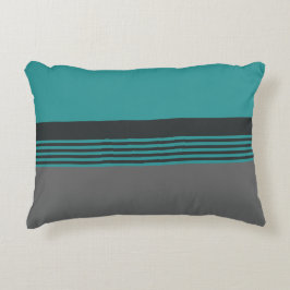 Blauwgroen groene strepen accent kussen