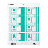 Blauwgroen Groene Strepen & Curly Lijst & Logo Etiket (Full Sheet)