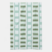 Blauwgroen groene strepen theedoek (Verticaal)