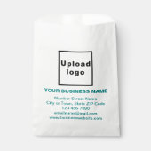 Blauwgroen Groene Tekst Zakelijk Merk op Papieren  Bedankzakje (Voorkant)