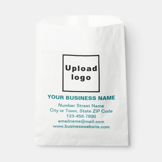 Blauwgroen Groene Tekst Zakelijk Merk op Papieren  Bedankzakje (Voorkant)