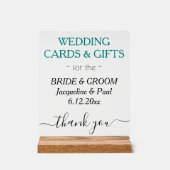 Blauwgroen Groene Trouwnamen Kaarten Cadeaus Wisse Acryl Bord (Voorkant)