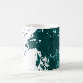 Blauwgroen groene verf spatten bruiloft gunst koffiemok (Center)