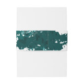 Blauwgroen Groene Verf Splatter - Belly Band Uitnodigingen Wikkel (Achterkant Voorbeeld)
