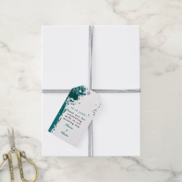 Blauwgroen groene verf Splatter - Dank u FavorietT Cadeaulabel