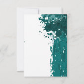 Blauwgroen groene verfspaander - Uitnodiging RSVP (Achterkant)