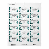 Blauwgroen groene verfspetter - adreslabel etiket (Full Sheet)