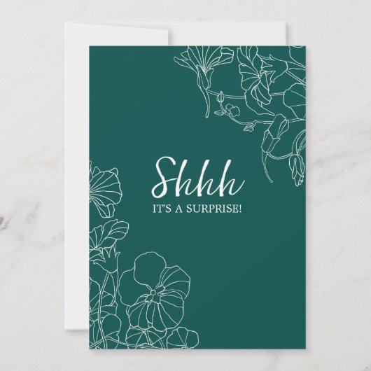 Blauwgroen groene verrassingen 40e verjaardag kaart (Achterkant)