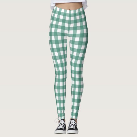 Blauwgroen groene vrouwen Leggings (Voorkant)