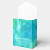 Blauwgroen groene Waterverf Bat Mitzvah Bedankdoosjes (Geopend)